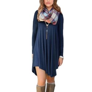 Reborn J Blue Long Sleeve Dress Size Large Casual Everday